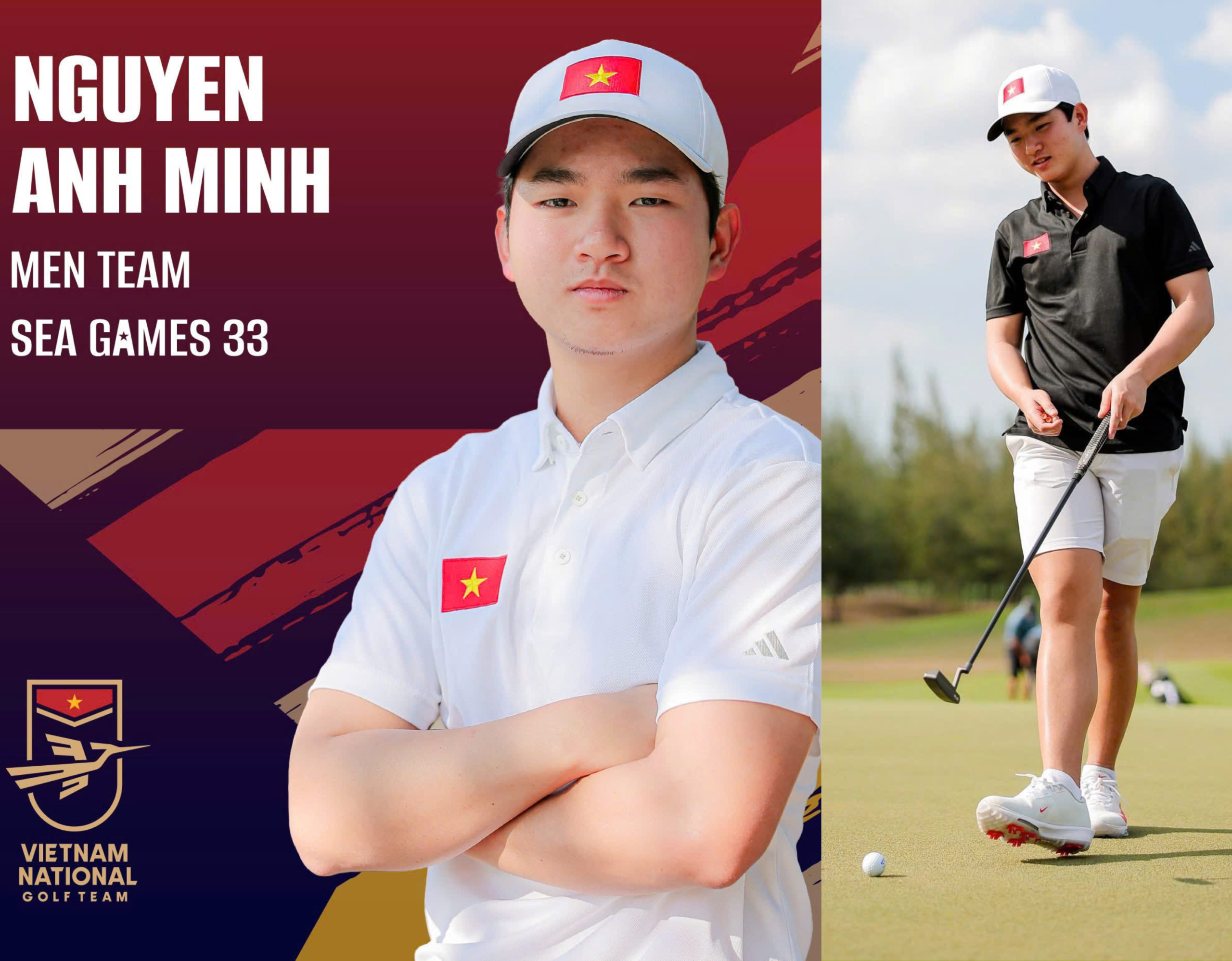 Từ kỳ vọng đến bản lĩnh, Nguyễn Anh Minh vượt áp lực vòng cuối, mang về Huy chương Bạc SEA Games 33 cho đội tuyển Nam. (Nguồn ảnh: Trang tin Hiệp Hội Golf Việt Nam)