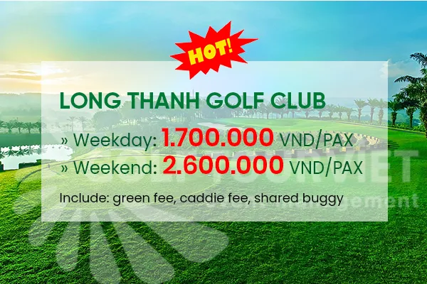 Nghịch lý cung cầu sân golf: cuối tuần kín chỗ 95–100%, ngày thường chỉ 30–45%, dẫn lối cho cuộc đua "cắt máu" giảm giá (Price War). Ví dụ thực tế tại sân golf Long Thành Golf Club (Nguồn ảnh: Golf Tour)