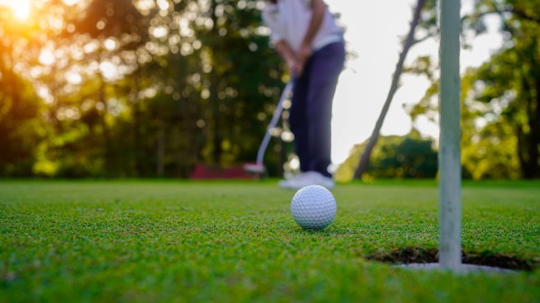Woman walking on rocks