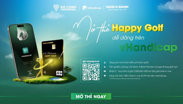 JCB Happy Golf bổ sung bảo hiểm HIO tự động, kết hợp vHandicap và đặc quyền sân golf, định hình chuẩn dịch vụ tài chính golf 2026. (Nguồn ảnh: Trang tin Golfnew.vn)