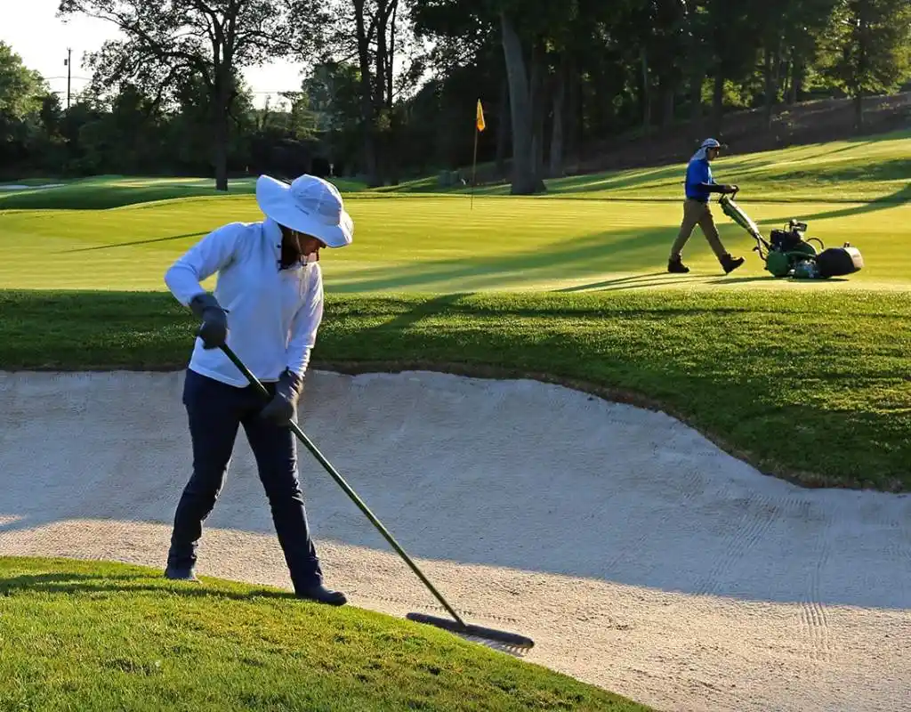 Woman walking on rocks