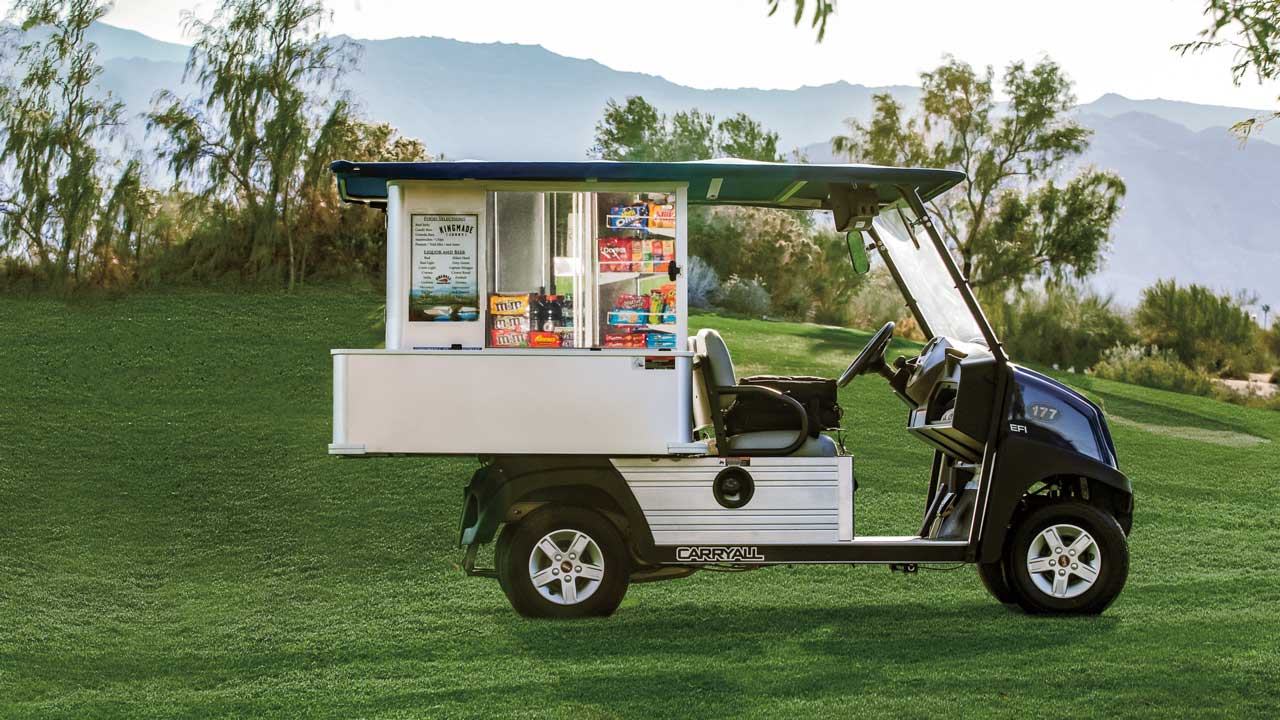 Kiosk chủ động và beverage cart chiến lược giúp golfer thưởng thức ẩm thực nhanh chóng mà không làm gián đoạn tốc độ vòng đấu. (Nguồn ảnh: Trang tin Club Car)